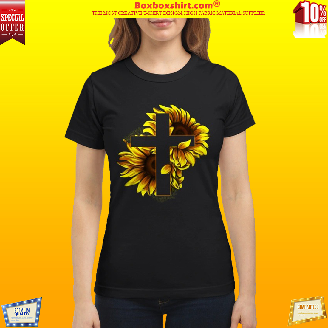 Sunflower Christian Cross classic shirt