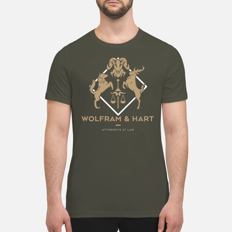 Wolfram and Hart Attorneys at law premium shirt
