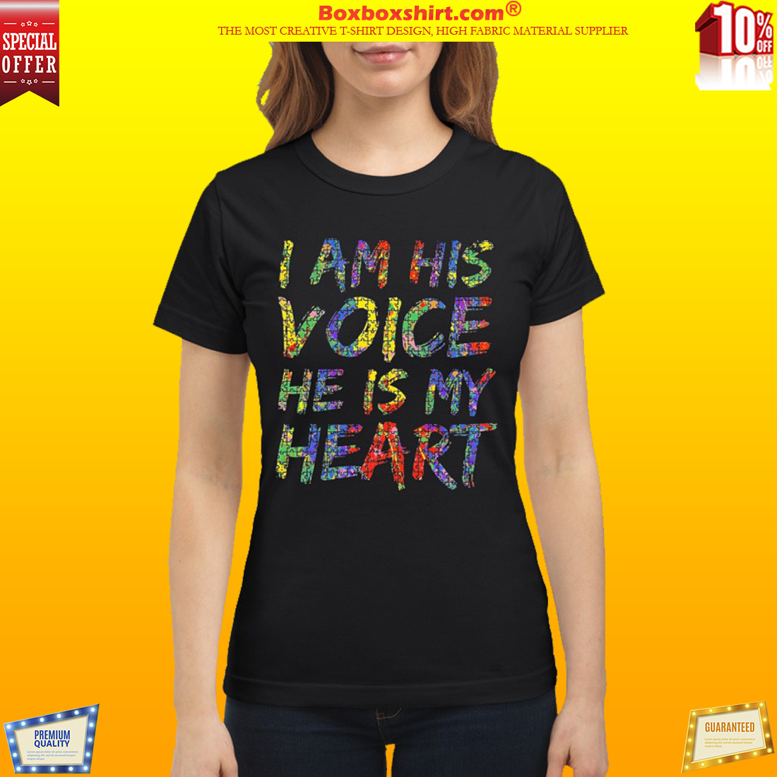 Autism I am his voice he is my heart classic shirt