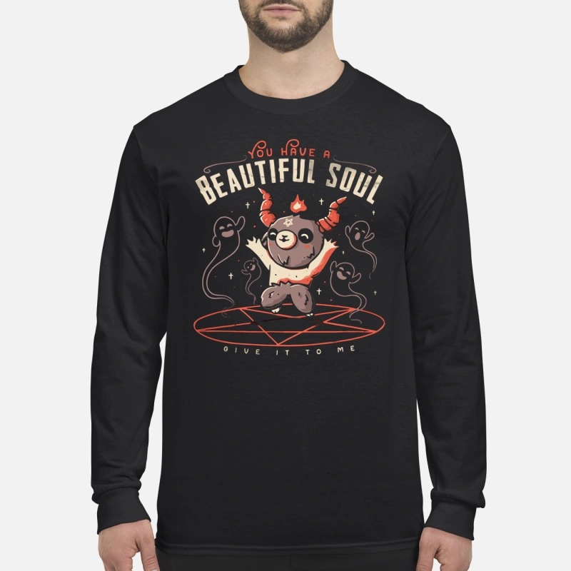 Baby baphomet satan you have a beautiful soul give it to me men's long sleeved shirt