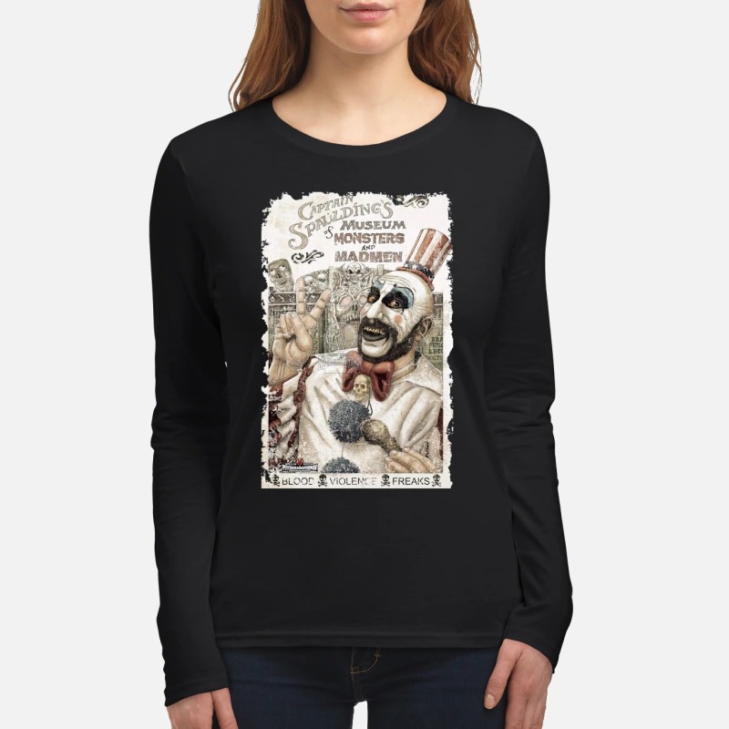 Captain Spaulding museum of monsters and madmen women's long sleeved shirt