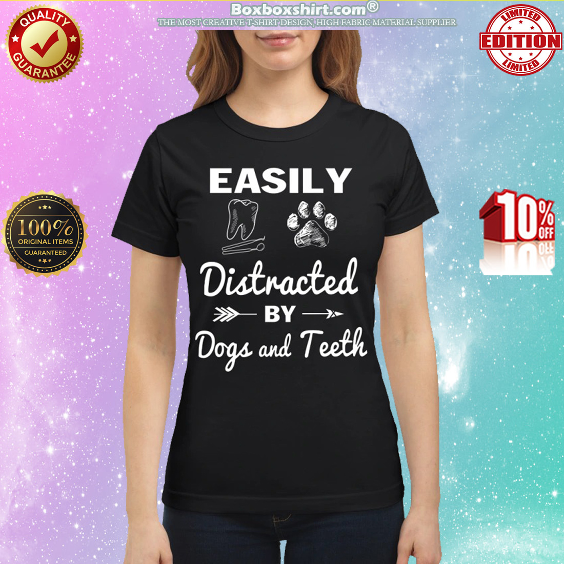 Easily distracted by dogs and teeth classic shirt