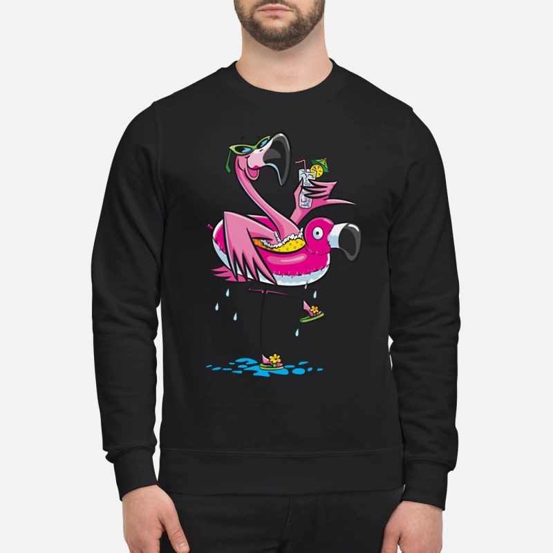 Flamingo swimming float sweatshirt