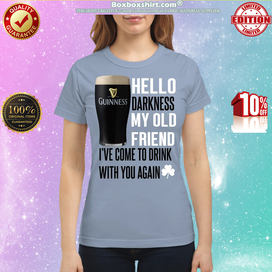 Guinness beer Hello darkness my old friend I've come to drink with you again classic shirt