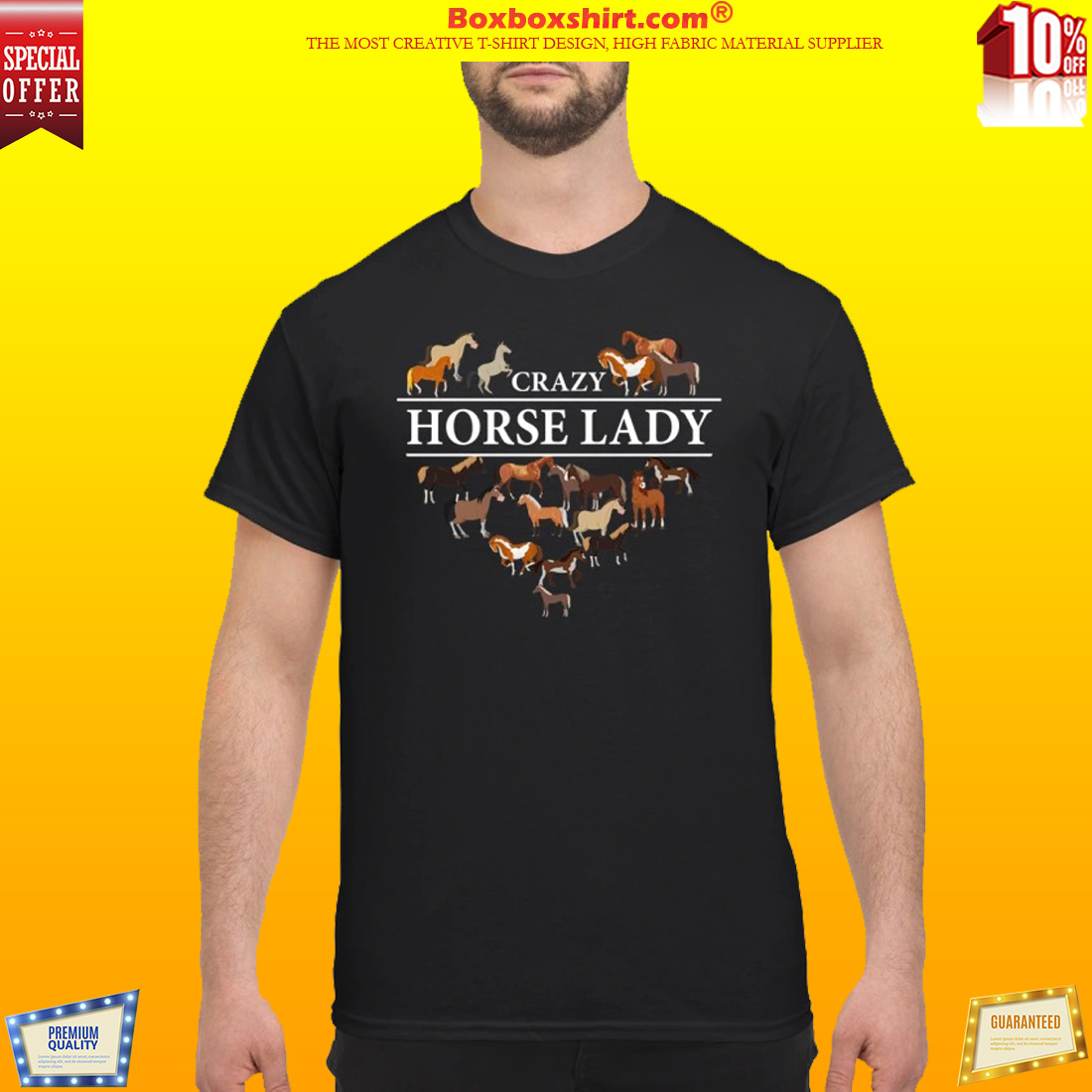 Heart Crazy horse lady classic shirt