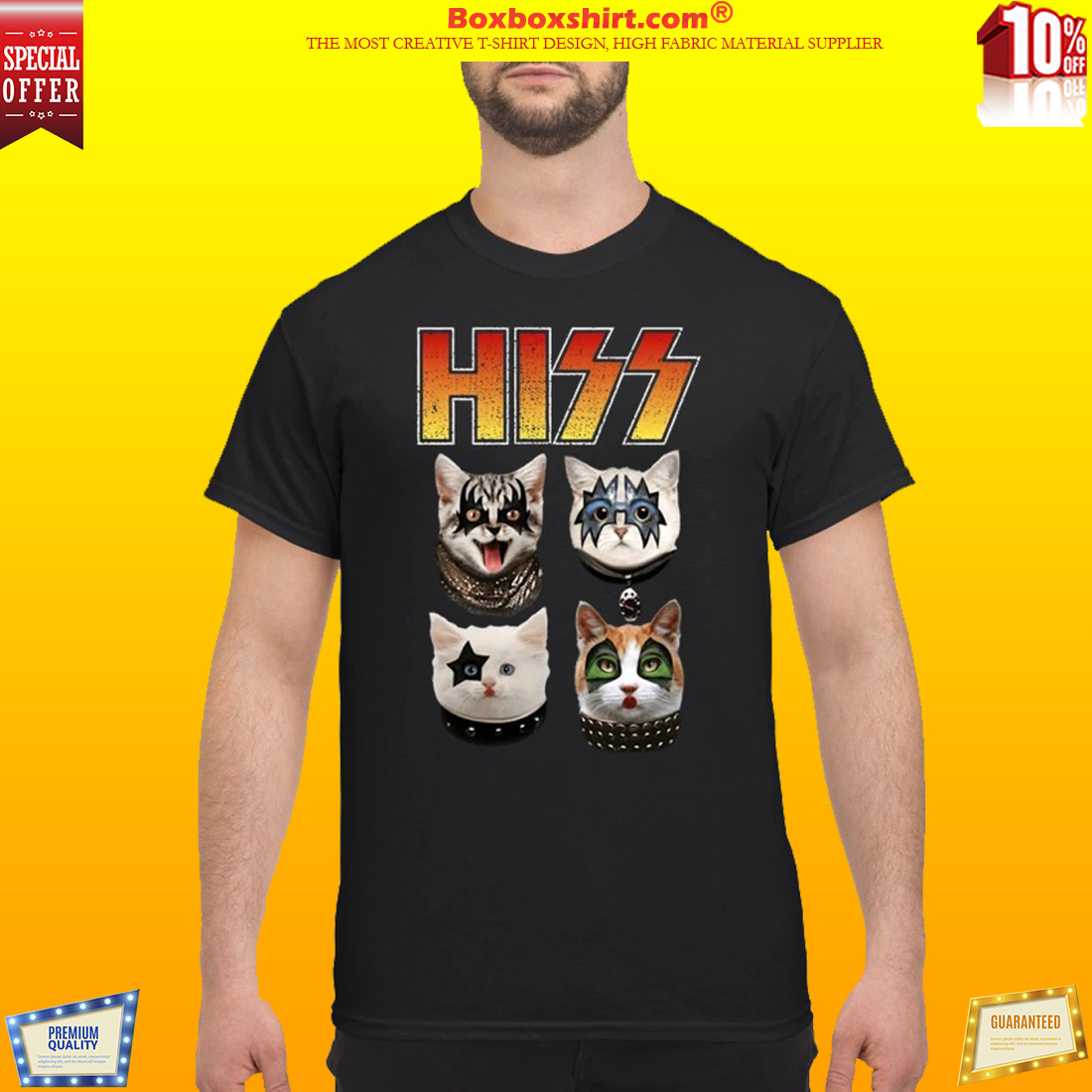 Hiss cat kiss band classic shirt
