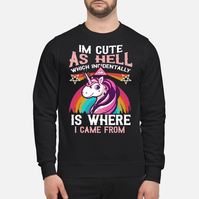 I'm cute as hell which incidentally is where I came from sweatshirt