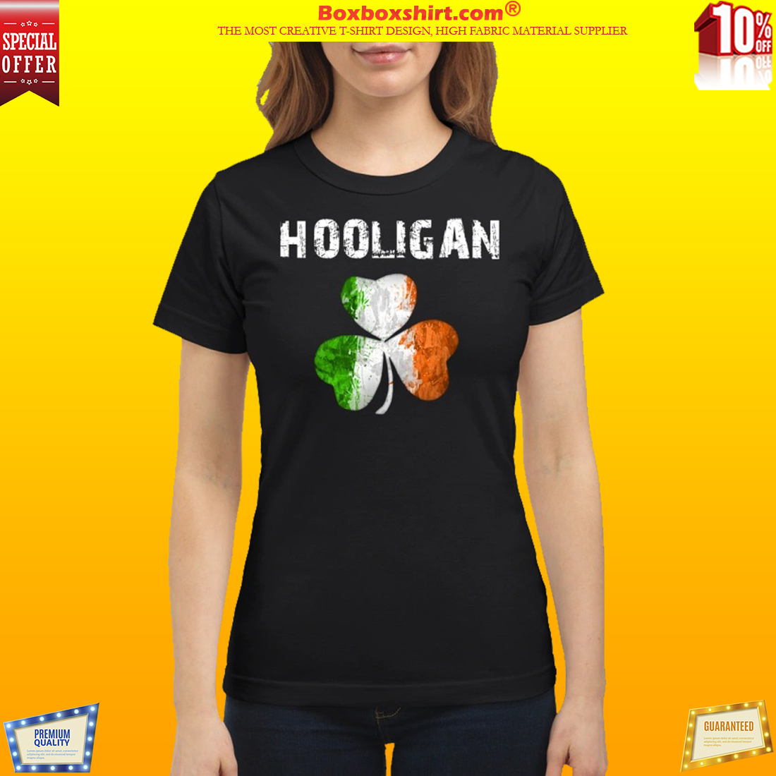 Irish flag shamrock hooligan classic shirt