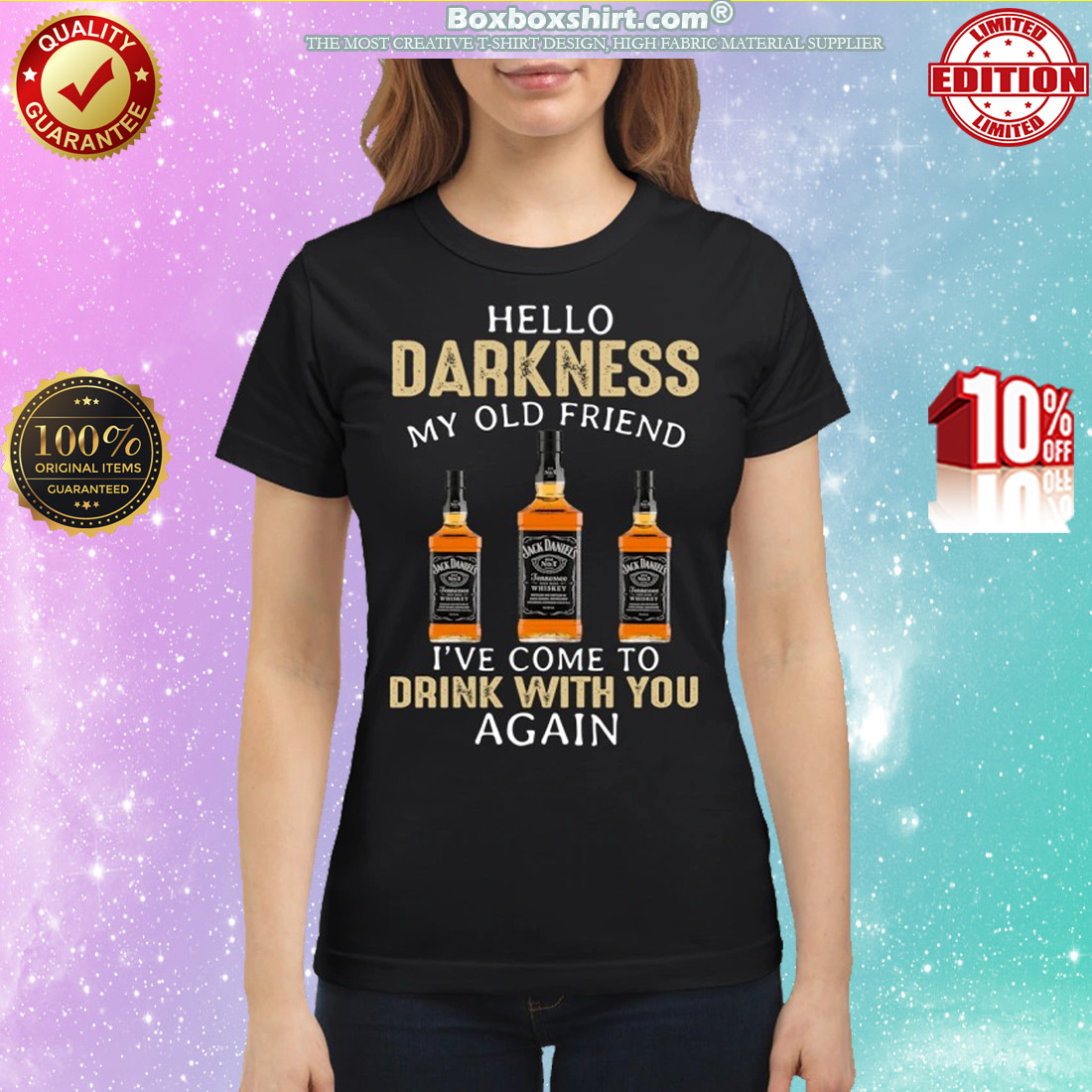 Jack Daniels Hello darkness my old friend I've come to drink with you again classic shirt