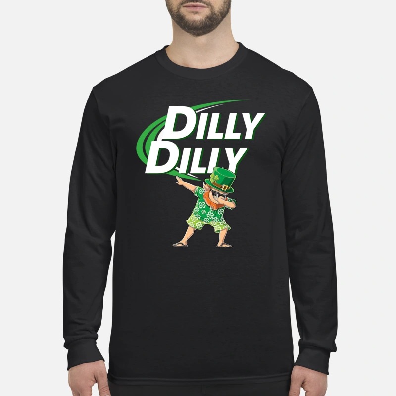 Leprechaun dabbing dilly dilly long sleeved shirt