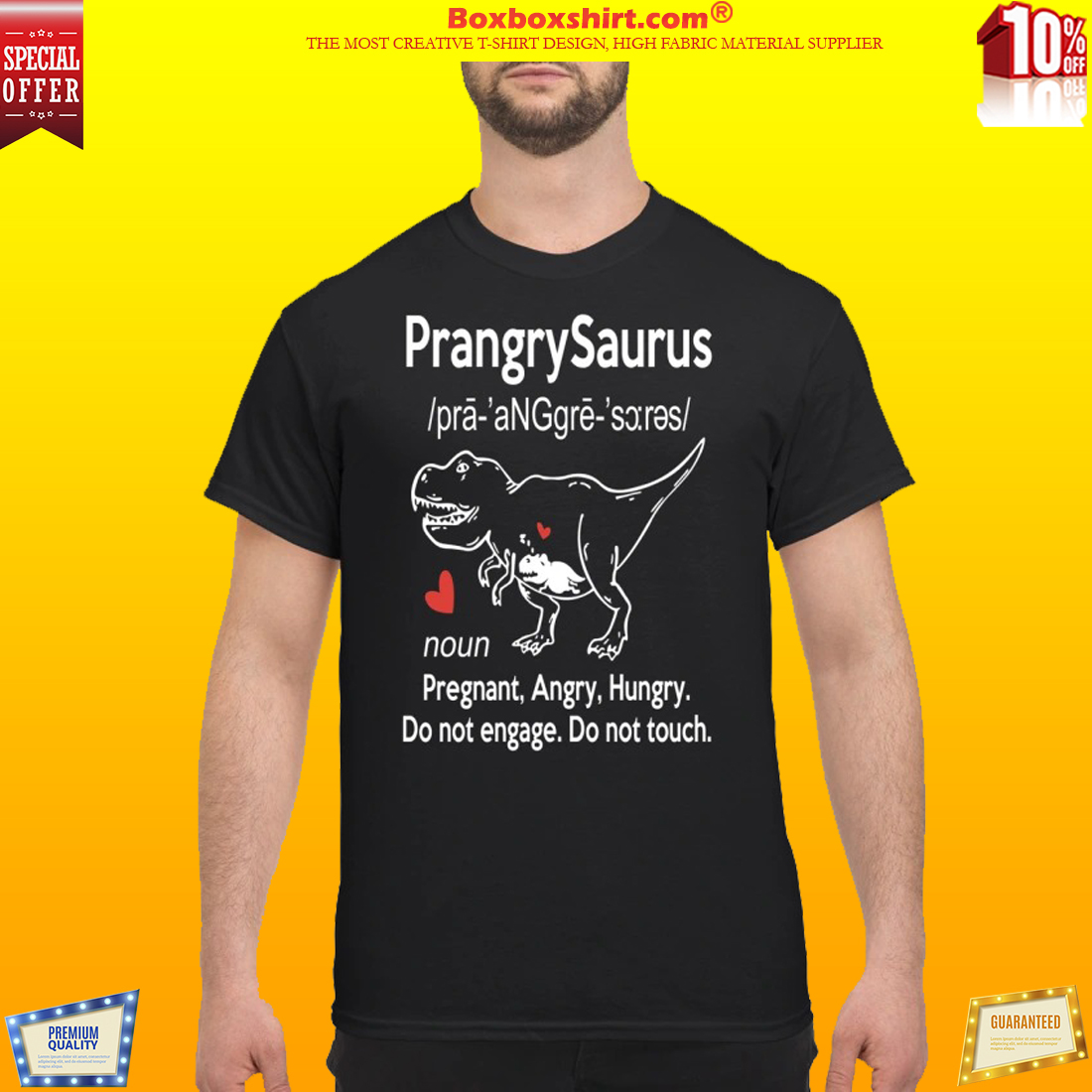 Prangrysaurus defination pregnaut angry hungry classic shirt
