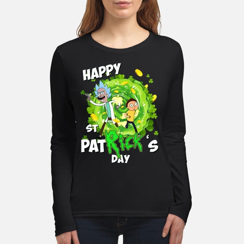 Rick and Morty Happy St Patrick day women's long sleeved shirt