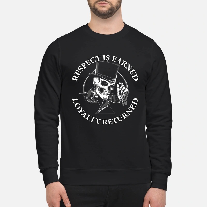 Skull Respect is earned royalty returned sweatshirt