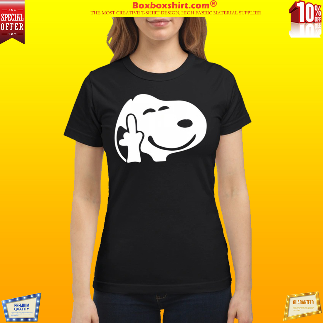 Snoopy middle finger classic shirt