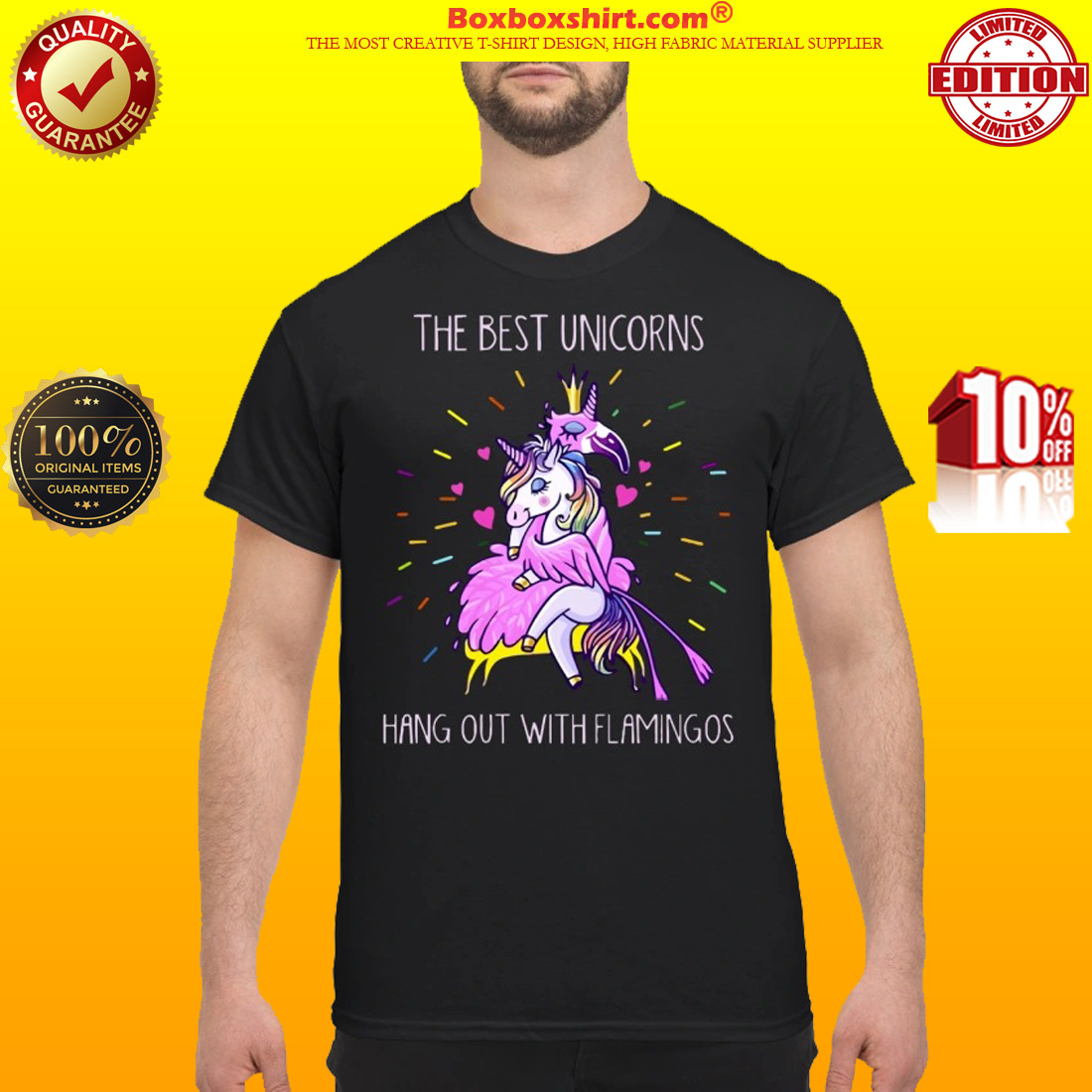 The best unicorns hang out with flamingos classic shirt