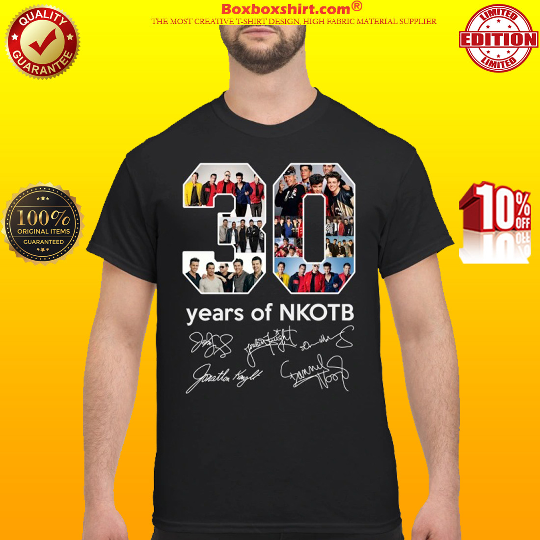 30 years of Nkotb signatures shirt