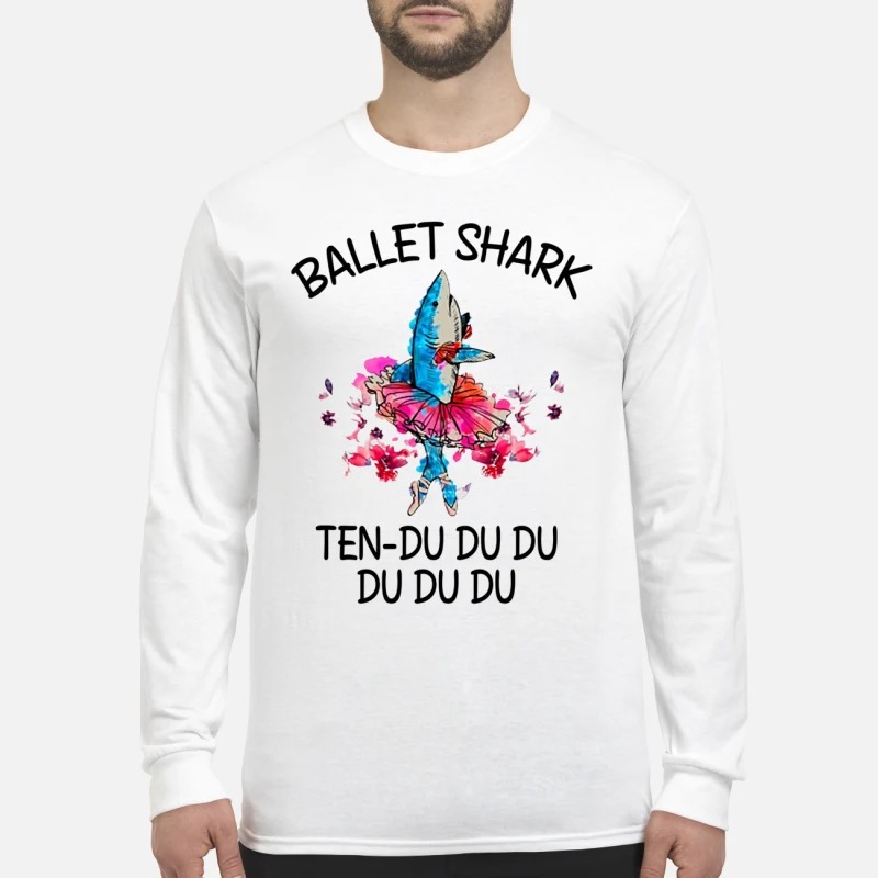 Ballet shark ten du du du men's long sleeved shirt