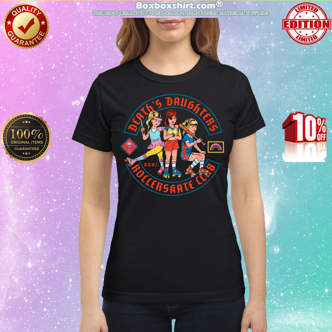 Death's daughters roller skate club shirt