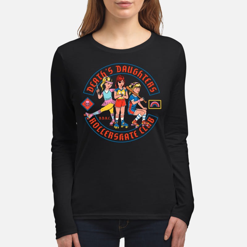 Death's daughters roller skate club women's long sleeved shirt
