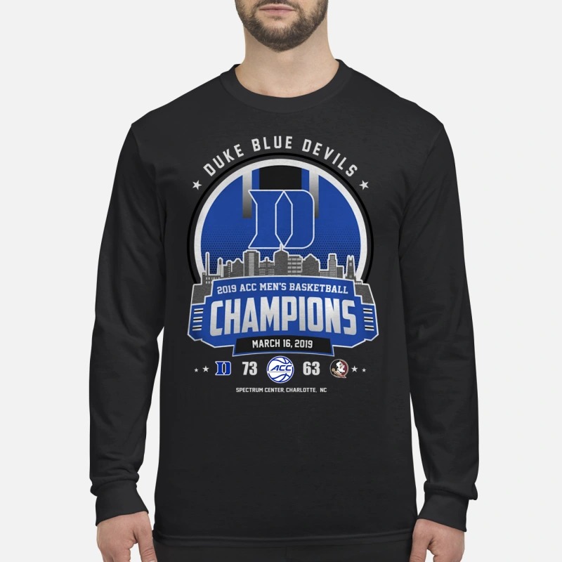 Duke blue devils 2019 acc basketball champión men's long sleeved shirt