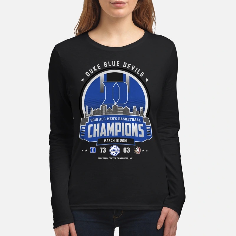Duke blue devils 2019 acc basketball champión women's long sleeved shirt