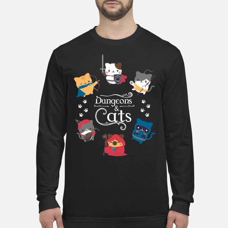 Dungeons and cats men's long sleeved shirt