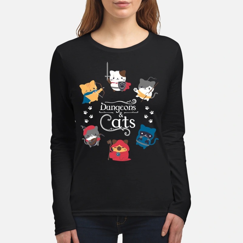 Dungeons and cats women's long sleeved shirt