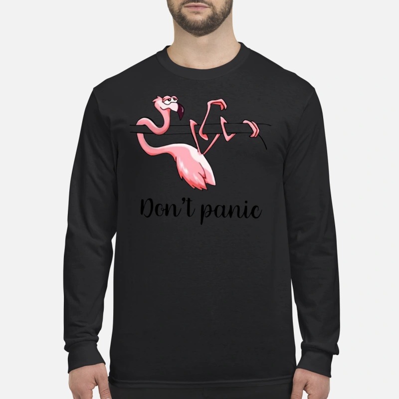 Flamingo don't panic men's long sleeved shirt