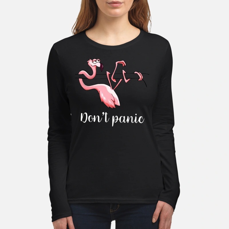 Flamingo don't panic women's long sleeved shirt