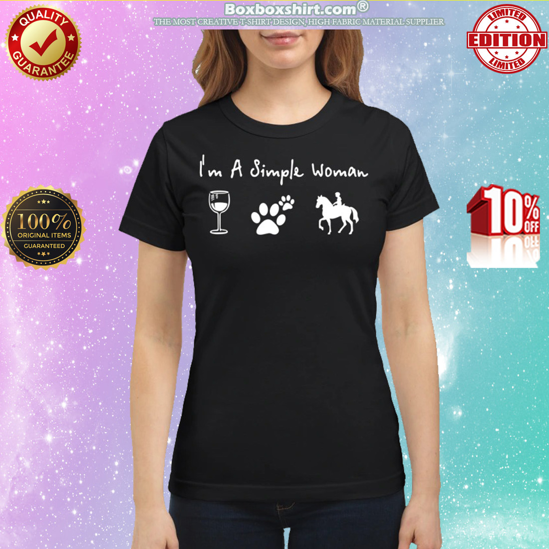 I'm a simple woman wine paw horse classic shirt