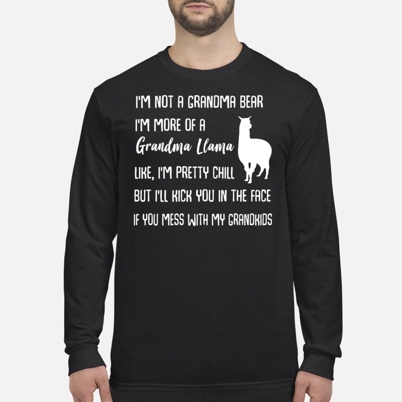 I'm not a grandma bear I'm more of a grandma llama men's long sleeved t shirt
