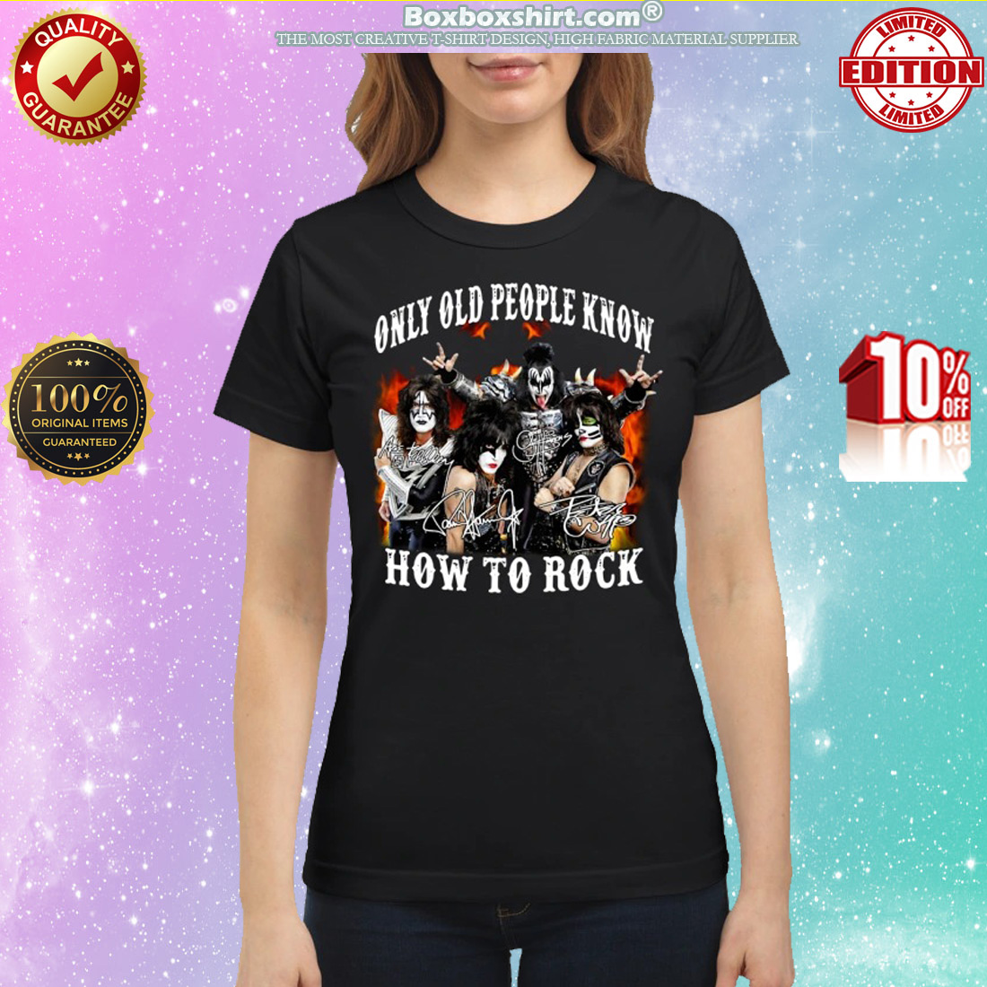 Kiss band only old people know how to rock classic shirt