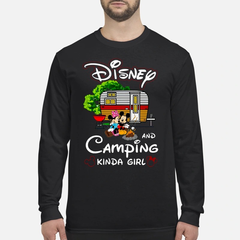 Mickey and Minnie Disney and camping kinda girl men's long sleeved shirt