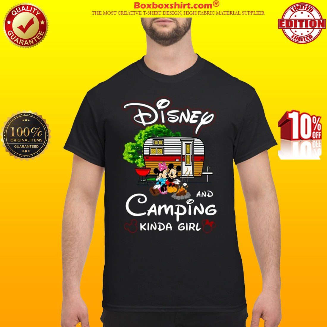 Mickey and Minnie Disney and camping kinda girl shirt