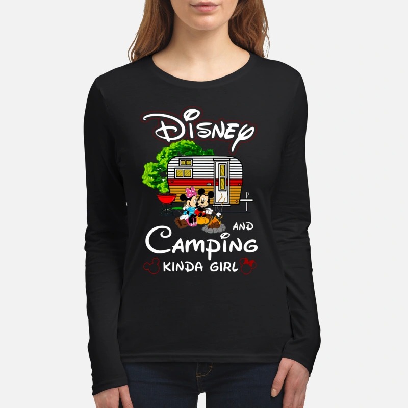 Mickey and Minnie Disney and camping kinda girl women's long sleeved shirt