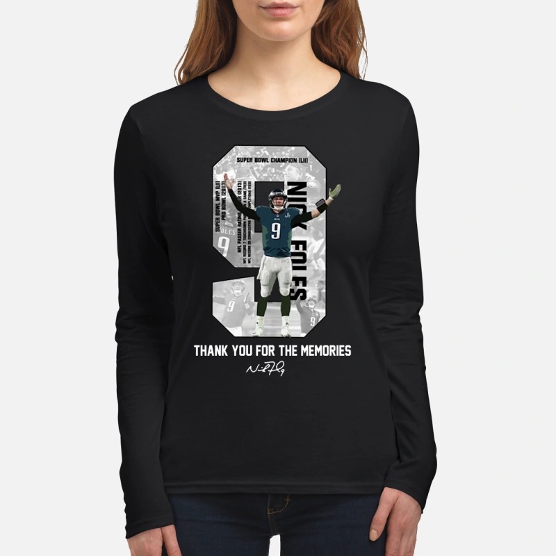 Nick Foles Thank you for the memories women's long sleeved shirt