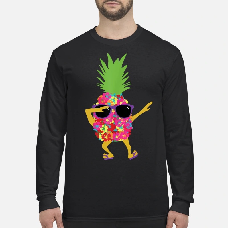 Pineapple dabbing men's long sleeved shirt