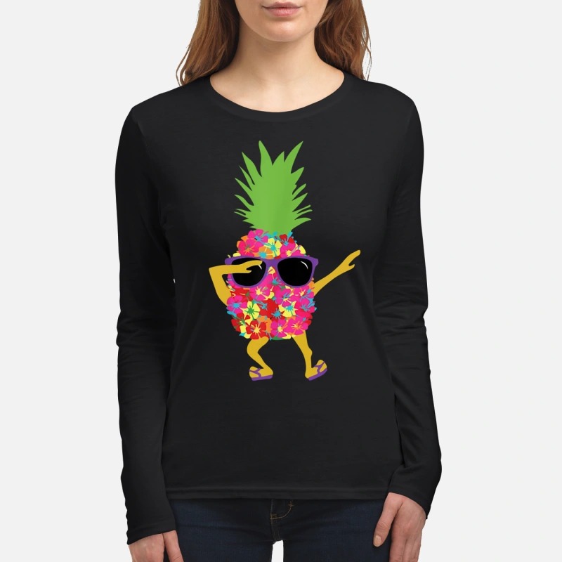 Pineapple dabbing women's long sleeved shirt