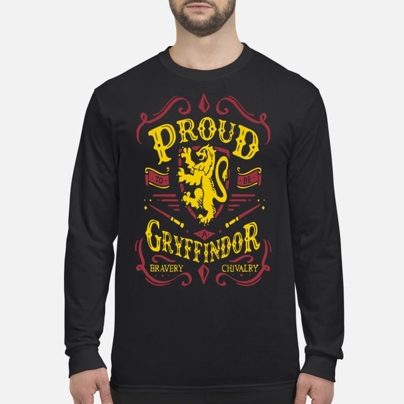 Proud to be a Gryffindor bravery chivalry men's long sleeved shirt