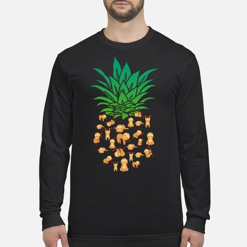 Sloths pineapple men's long sleeved shirt