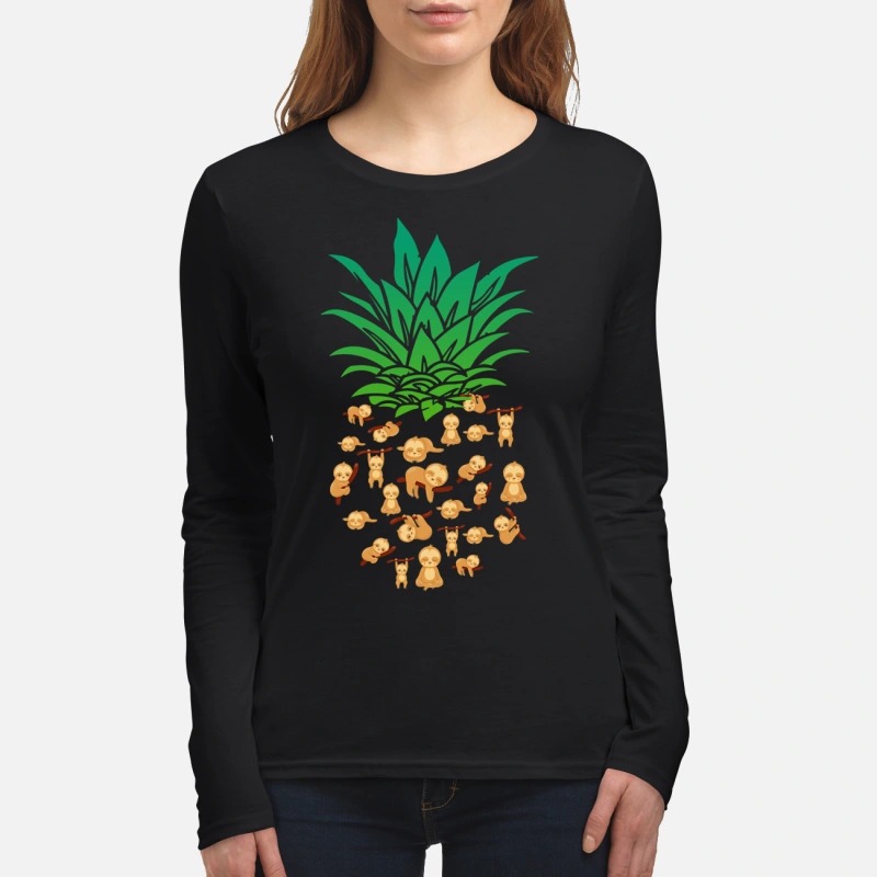 Sloths pineapple women's long sleeved shirt