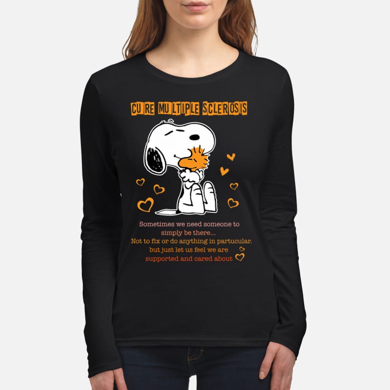 Snoopy and woodstock cure multiple sclerosis women's long sleeved shirt