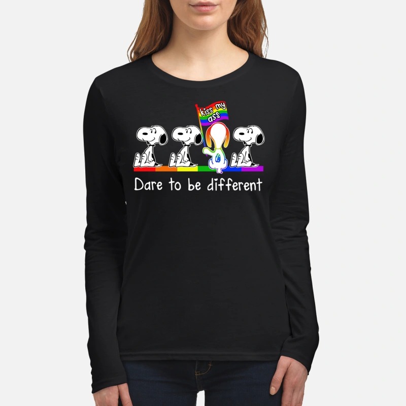 Snoopy dare to be different kiss my ass women's long sleeved shirt