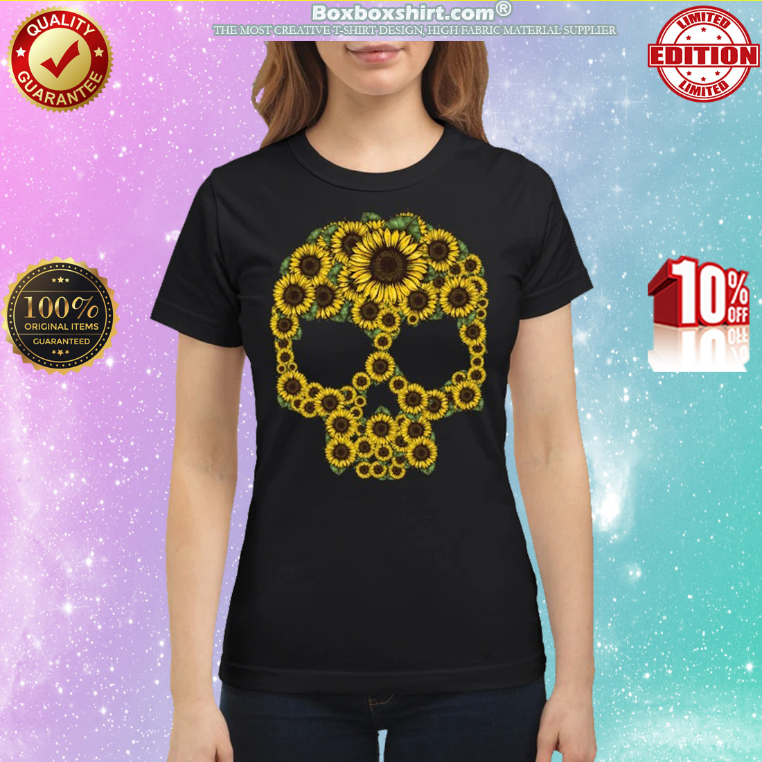 Sunflower skull classic shirt