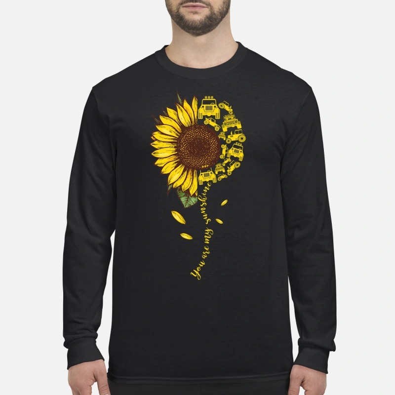 You are my sunshine jeep car men's long sleeved shirt