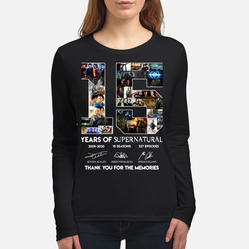 15 years of Supernatural Thank you for the memories women's long sleeved shirt