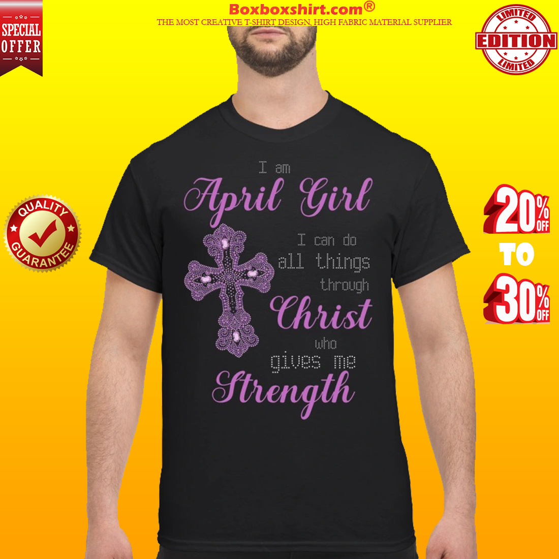 April girl I can do all things through Christ who give me strength classic shirt
