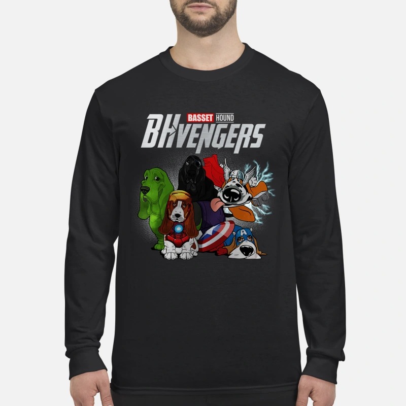 Basset Hound avenger BHvengers men's long sleeved shirt