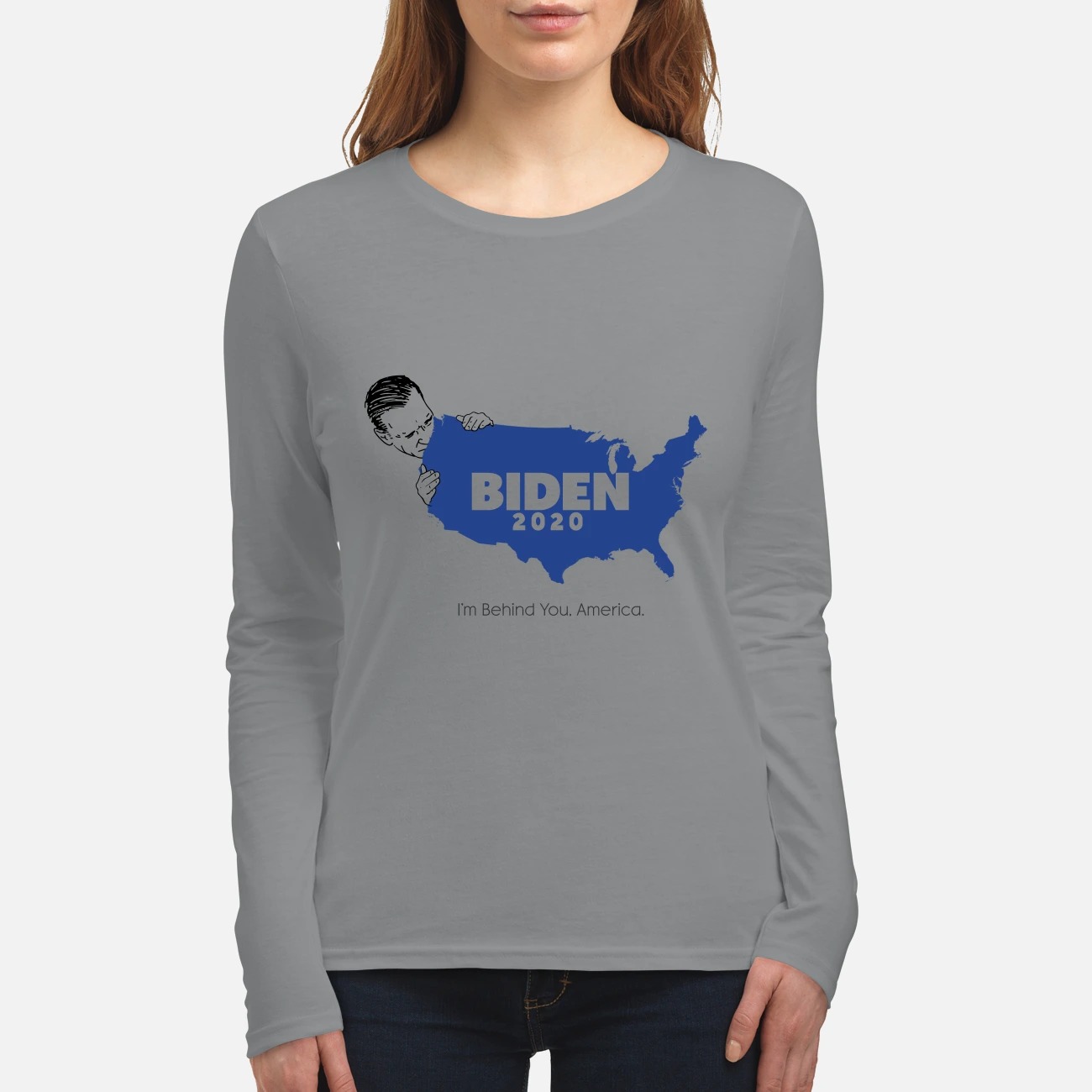 Biden 2020 I'm behind you America women's long sleeved shirt