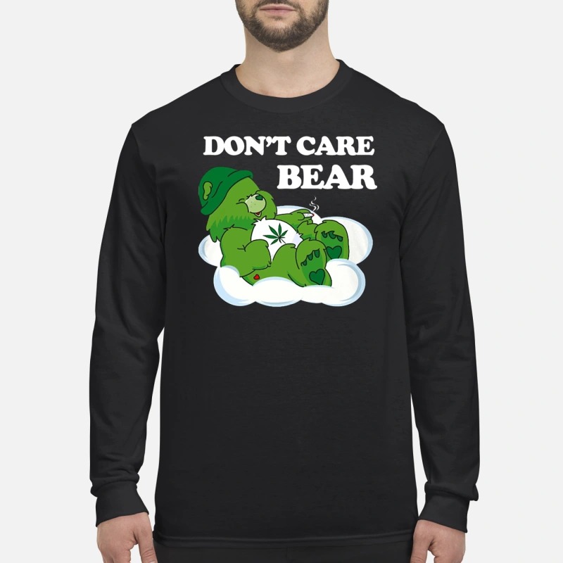 Cannabis don't care bear men's long sleeved shirt